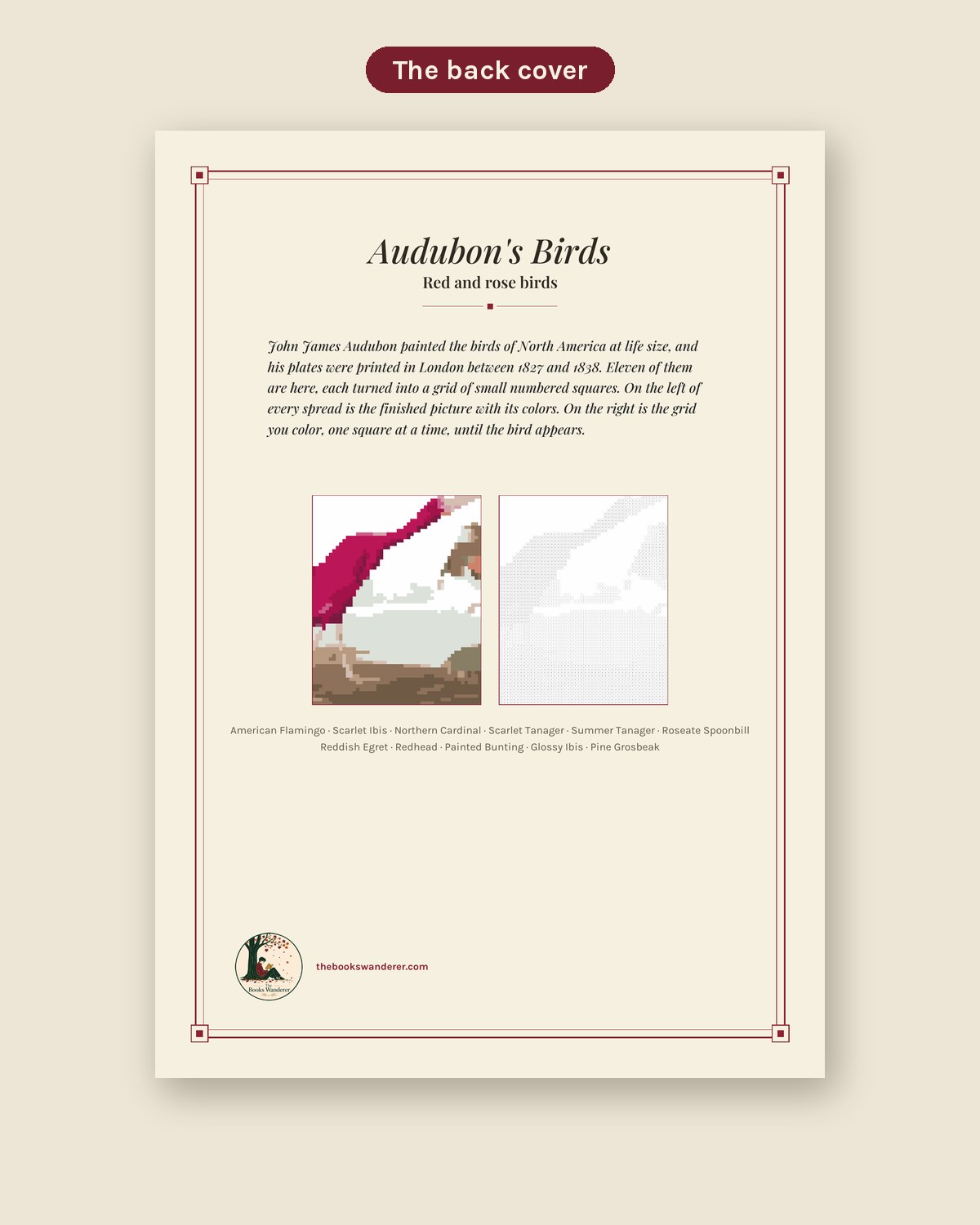 Audubon's Birds Vol. I, Red and Rose Birds: Color by Number Book (Printed Paperback) lifestyle photo 4