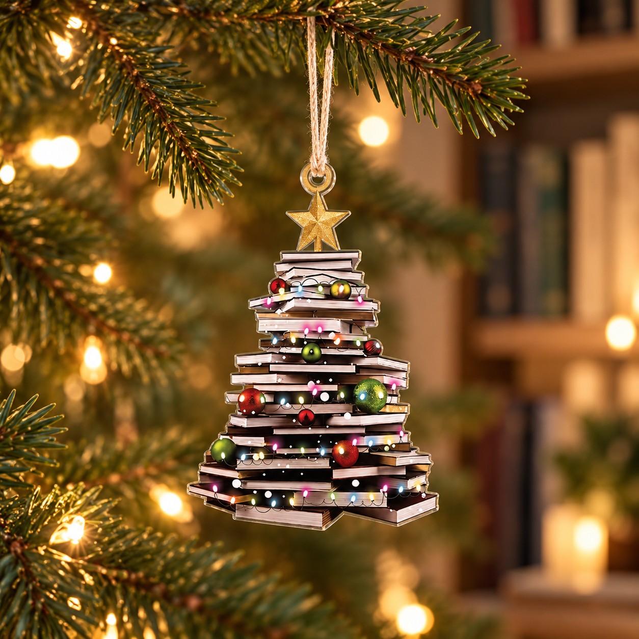 Book Tree Christmas Ornament lifestyle photo 1