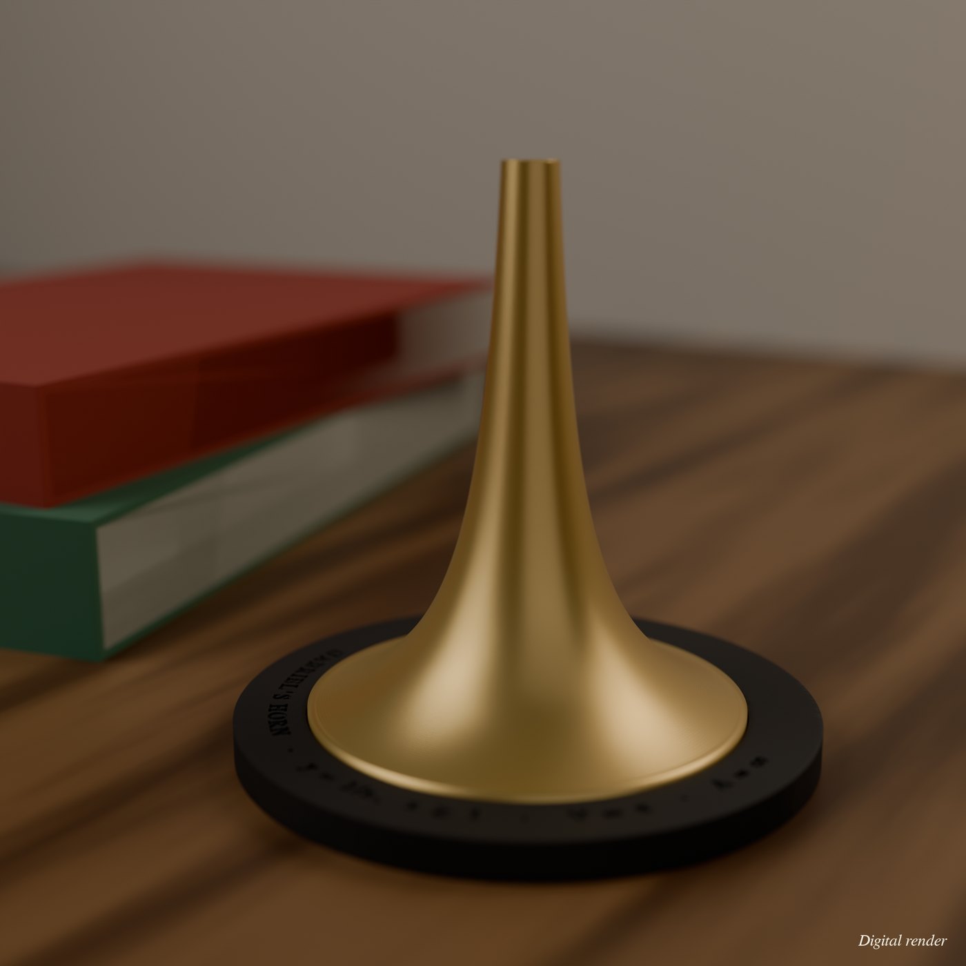 Gabriel's Horn, 3D Printed Math Sculpture of y = 1/x on an Engraved Plinth lifestyle photo 1
