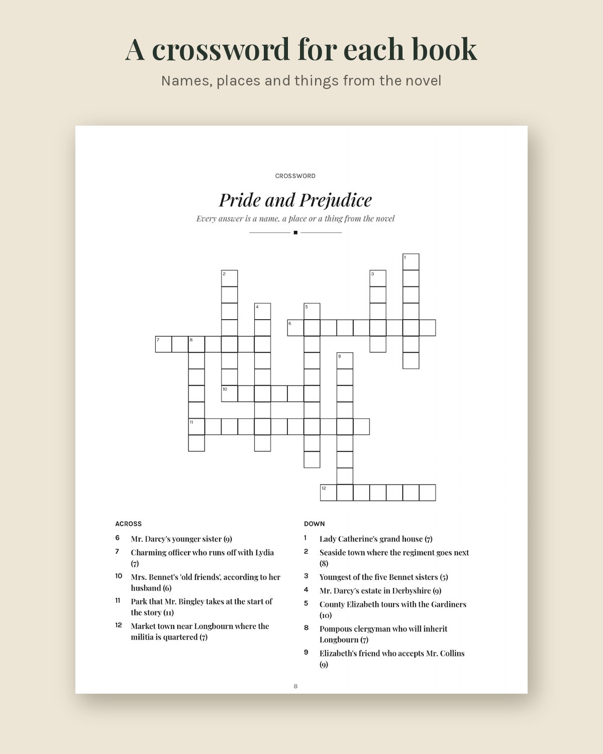 The Jane Austen Puzzle Book: Word Searches, Cryptograms, Crosswords and Quotes (Printed Paperback) lifestyle photo 2