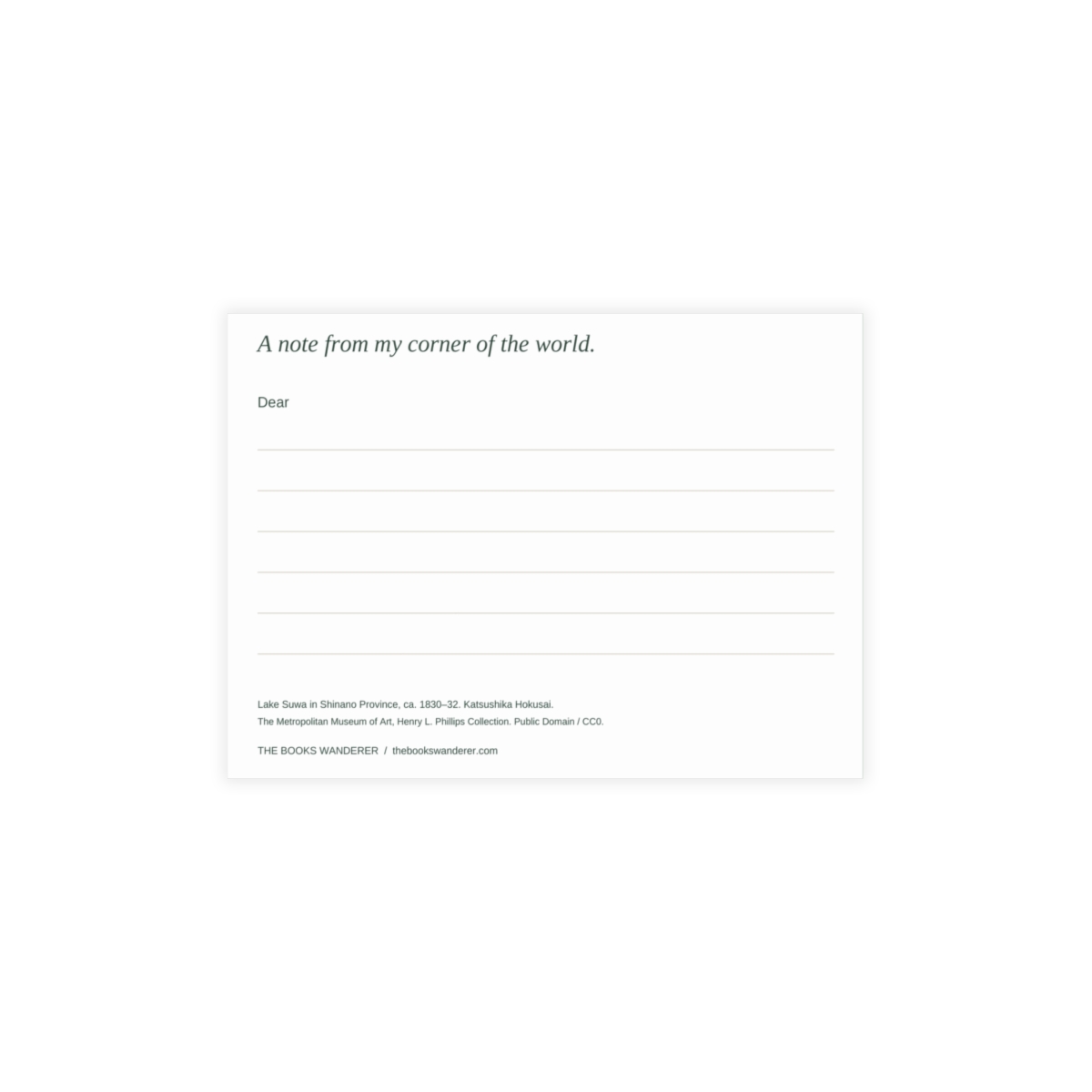 Letters from the Library — Lake Suwa Cards & Envelopes (10) lifestyle photo 3