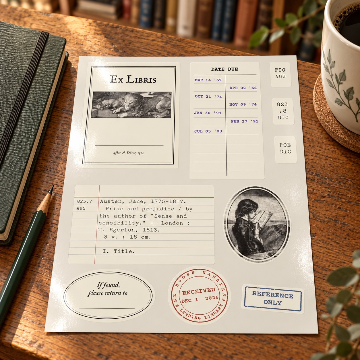 Library Ephemera Sticker Sheet lifestyle photo 1