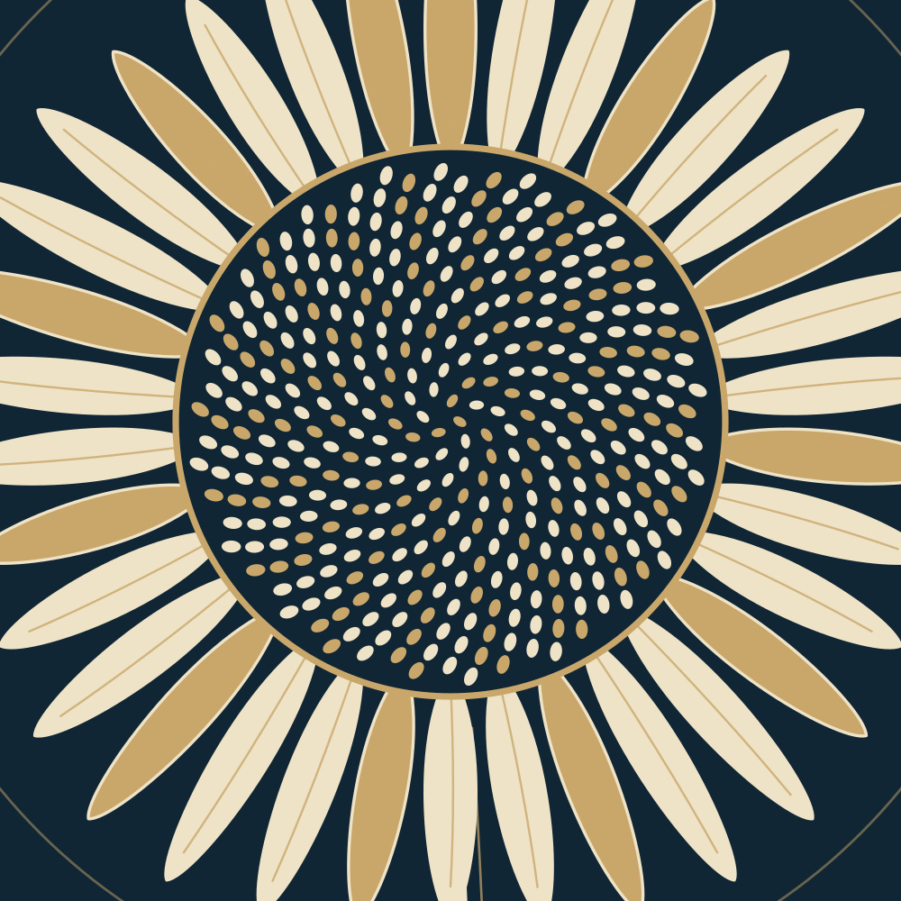 Moonlit Botanicals — 12 × 16 Botanical Art Print — detail of code-generated artwork