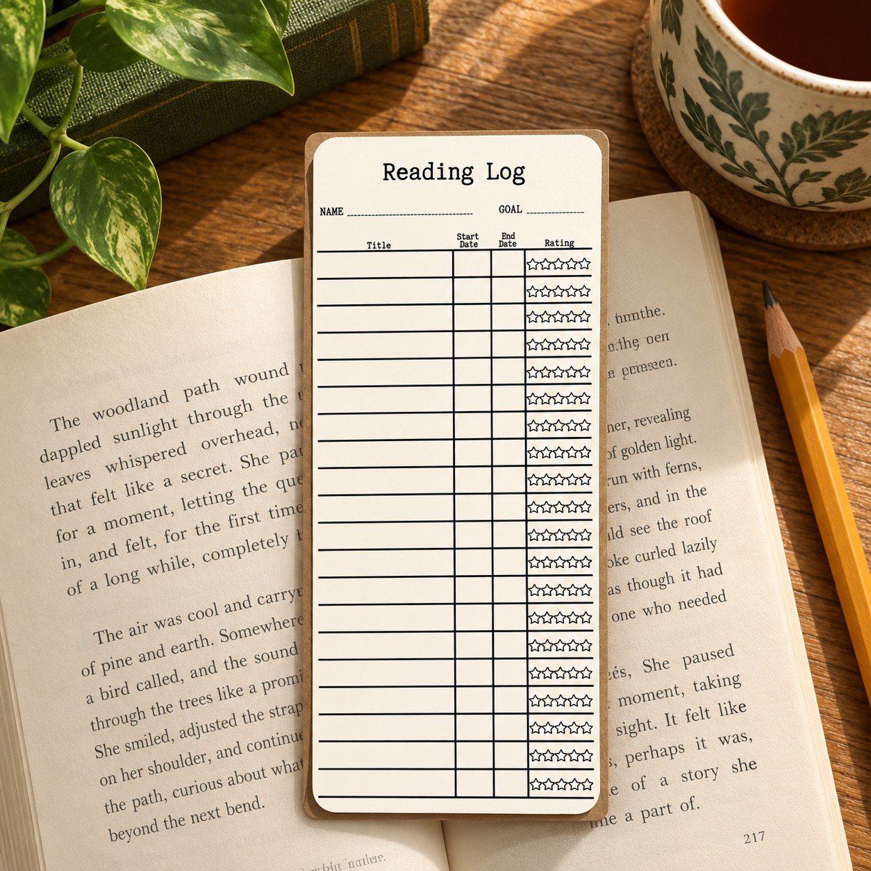 Reading Log Bookmarks lifestyle photo 1