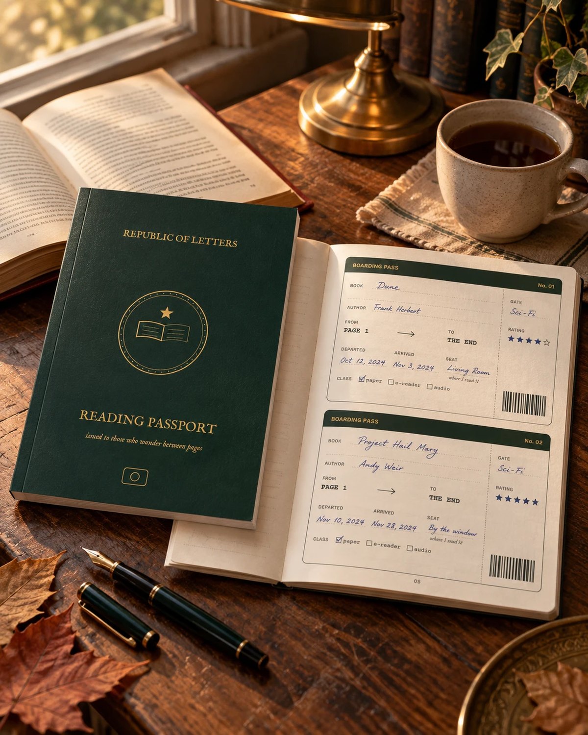 The Wanderer's Reading Passport — Printed A5 Reading Journal