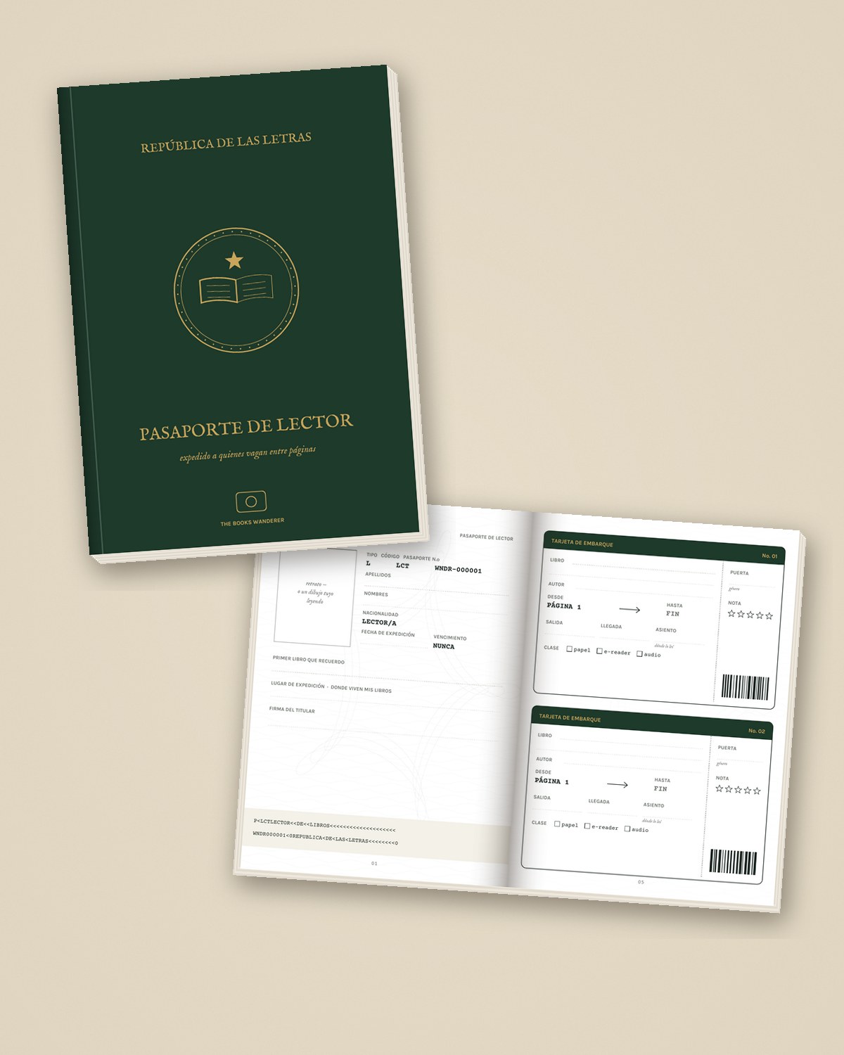 Pasaporte del lector — Diario de lectura impreso A5