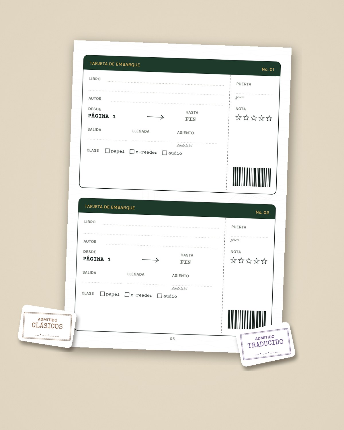 Pasaporte del lector — Diario de lectura imprimible, foto de ambiente 1