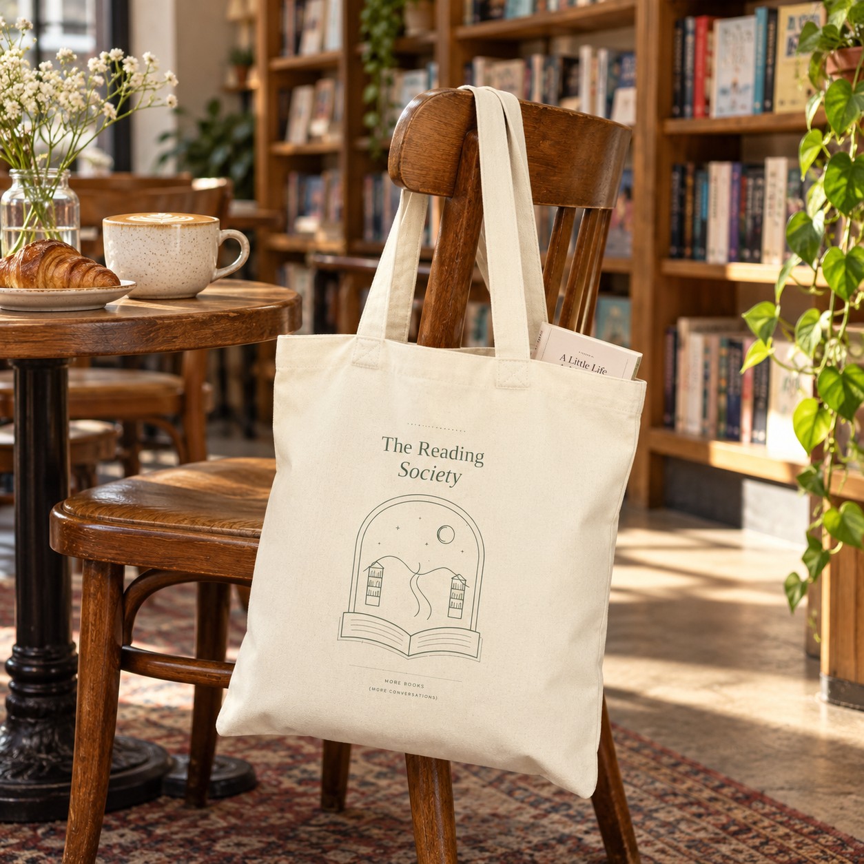 The Reading Society — Literary Canvas Tote lifestyle photo 1