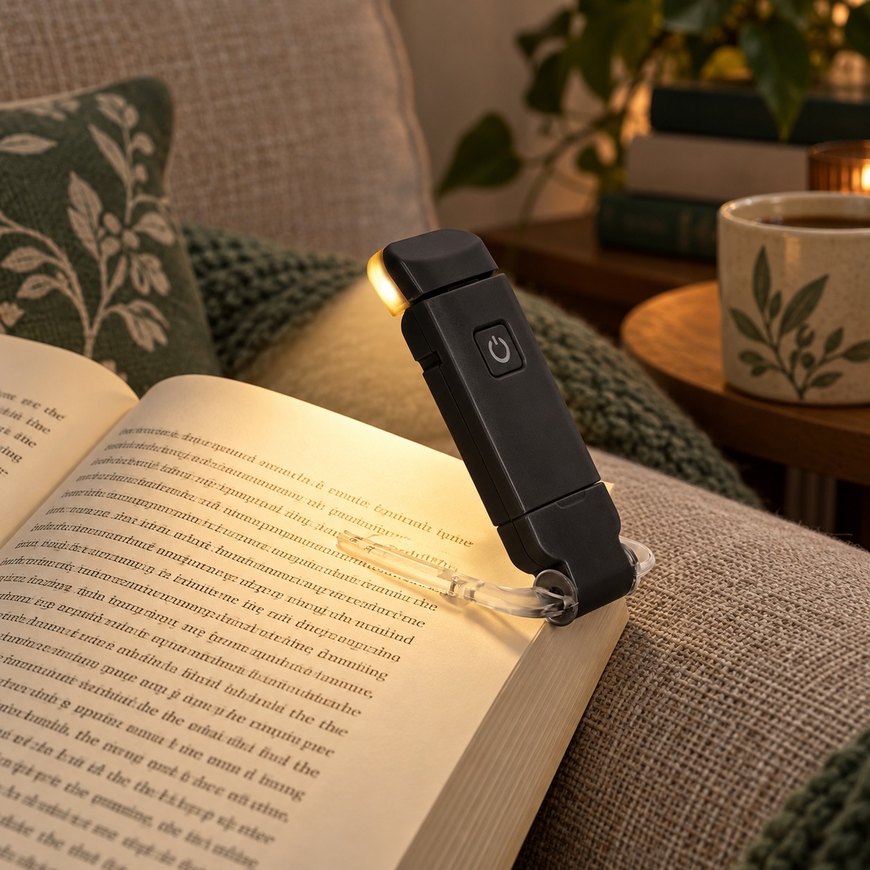 USB Rechargeable Clip-On Reading Light — Black lifestyle photo 1
